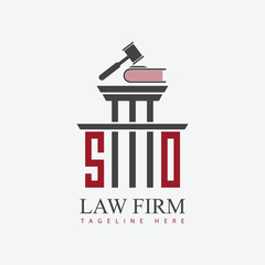 modern law firm justice logo design vector graphic template.	