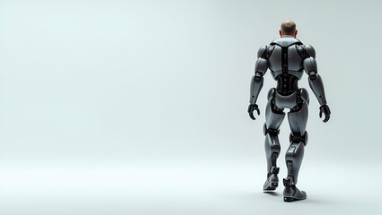 Fototapeta premium Revolutionary Exoskeleton Robotics: Advanced Wearable Technology for Human Augmentation and Assistive Solutions - High-Quality Stock Visuals with Space for Customization