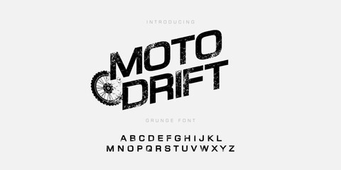 Distressed Grunge Bold Font. Uppercase, Lowercase, and Number. Come with editable vector.  Rustic Lettering. Sport and Fashion Font.