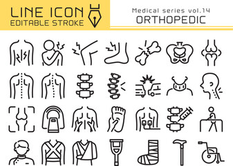 ラインアイコン　医療シリーズvol.14　整形外科・接骨院・整体