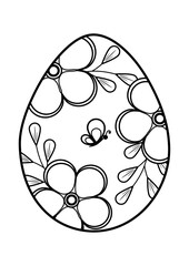 Easter Egg with Floral and Butterfly Design