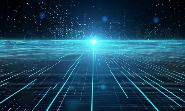 abstract blue background with binary code