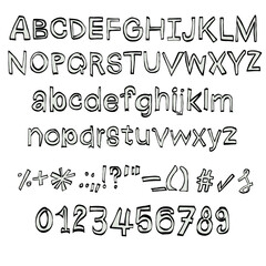  ABC alphabet fonts  with character and number 0-9  handwriting colorful   transparent background