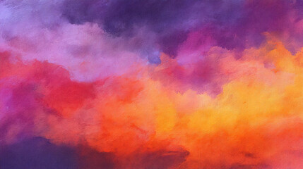 Fototapeta premium Vibrant abstract watercolor background with hues of orange, purple, and pink, evoking emotion