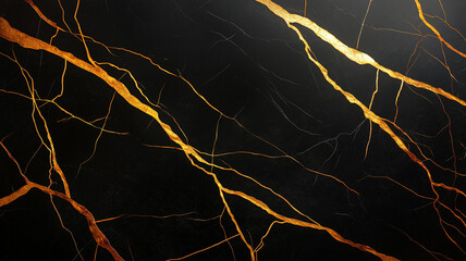 stunning black marble texture featuring striking golden cracks that create luxurious and elegant appearance, perfect for backgrounds or design elements
