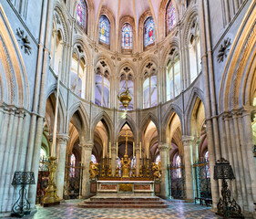 The altar of the Abbey of Saint-Étienne, also known as Abbaye aux Hommes ("Men's Abbey"), is a former Benedictine monastery in the French city of Caen, Normandy, dedicated to Saint Stephen.