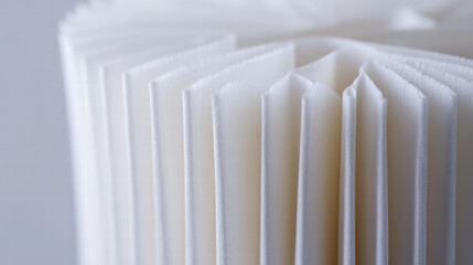 Paper Filter Close-up: Intricate details of a pleated paper filter, showcasing its texture and precise construction.  The image emphasizes the clean lines and functional design. 