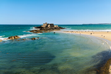 Saint Malo Brittany France. The Fort National. Plage de l'Eventail
