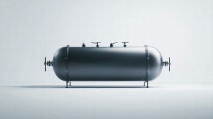 A sleek, metallic storage tank, embodying industrial precision and engineering, rests, conveying functionality and modern design.