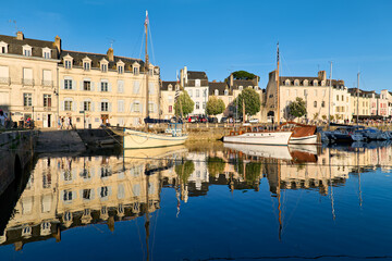 Vannes Brittany France. Boats moored at the port