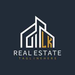 Fototapeta premium initial monogram logo for real estate with building shape creative design 