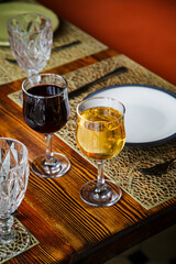 Interesting cool drinks in glasses