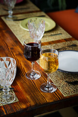 Interesting cool drinks in glasses