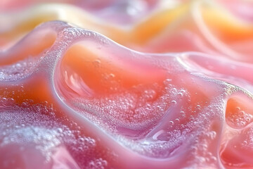 Fototapeta premium Abstract Fluid Art with Colorful Bubbles and Smooth Waves