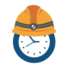 Fast Worker Construction Time Clock Illustration