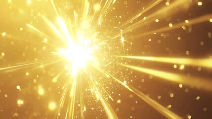 A bright golden explosion radiating light and energy across the image