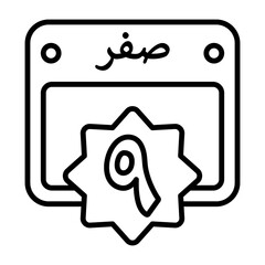 9 Safar Outline Style Icon