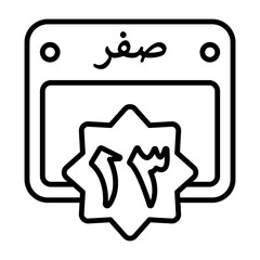 13 Safar Outline Style Icon