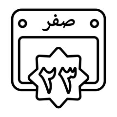 23 Safar Outline Style Icon