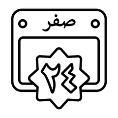 24 Safar Outline Style Icon
