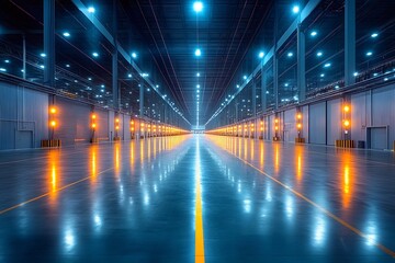 Sleek and Spacious Smart Warehouse Interior