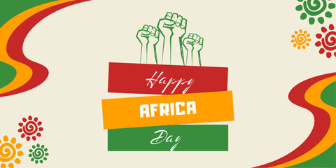 African Liberation Day. Africa Day illustration design concept for poster, banner, background. hands fist silhouette. © blossom17