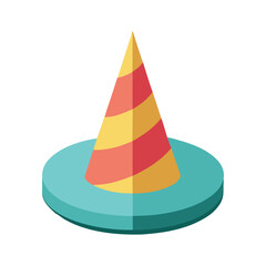 Vector illustration of chip, striped cone, in simple style, for various designs