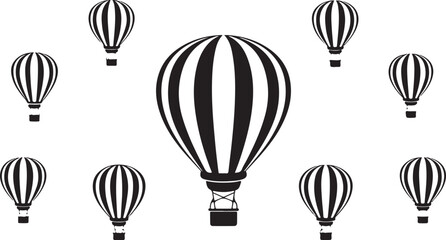 Fototapeta premium Hot Air Balloon Silhouette Bundle 