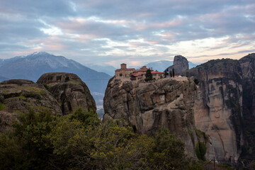Monasteries of Meteora Built into Dramatic Rock Formations, Greece