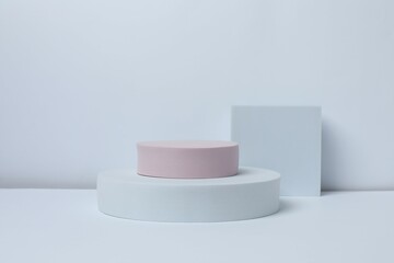 Various podiums on a light background