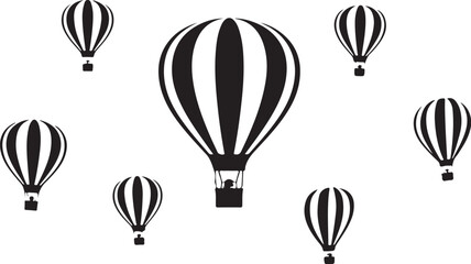 Fototapeta premium Hot Air Balloon Silhouette Bundle 