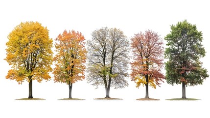 Naklejka premium Colorful autumn trees in seasonal transition