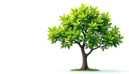 Obraz premium Isolated branch with leafy crown against white, nature, tree