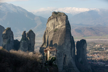Monasteries of Meteora Built into Dramatic Rock Formations, Greece