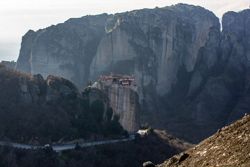 Monasteries of Meteora Built into Dramatic Rock Formations, Greece