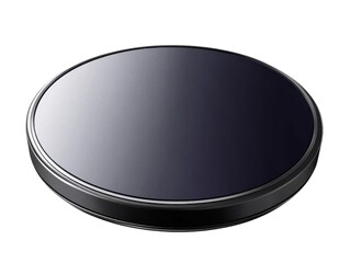 round wireless charger pad on white background.