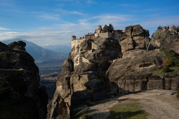 Monasteries of Meteora Built into Dramatic Rock Formations, Greece