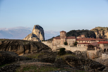 Monasteries of Meteora Built into Dramatic Rock Formations, Greece