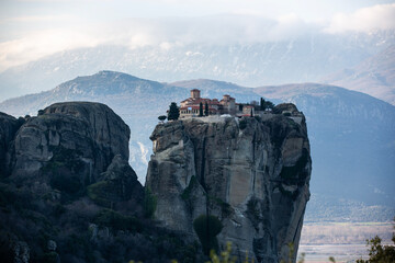 Monasteries of Meteora Built into Dramatic Rock Formations, Greece
