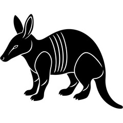 Aardvark Silhouette Vector Line Art Illustration