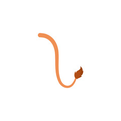 Cartoon lion tail. Animal tail design vector illustration.
