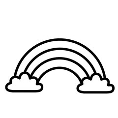 Fototapeta premium Rainbow Doodle Outline, Lined Doodle Rainbow