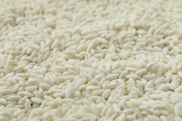 Composition with white rice, close up