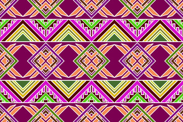 Seamless ethnic Ikat pattern in tribal, folk embroidery, and Mexican style Aztec geometry for Graphic Arts.