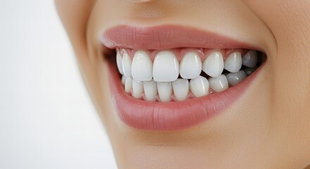 Obraz premium Wide smile of woman showing dental health
