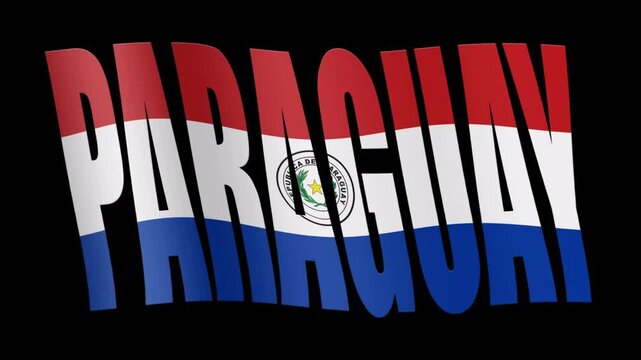 Paraguay with Paraguay flag overlay animation. 