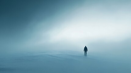 A figure standing in the endless fog


