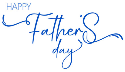 Happy Father's Day lettering with blue ink. Decoration calligraphy vector illustration. Father's day card	