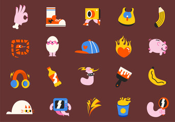 Funny Hand-Drawn Sticker Illustration Element