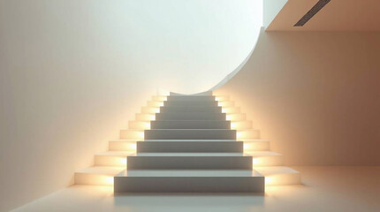 Fototapeta premium Modern flat design, creative light art, stairway to Heaven, abstract patterns, simple two-dimensional shapes, artistic lighting.jpg